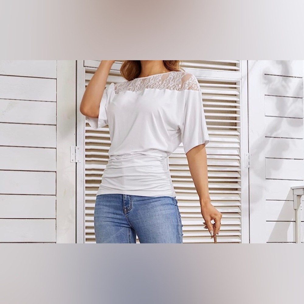 Jasambac XL Blouse With Lace Top NWT